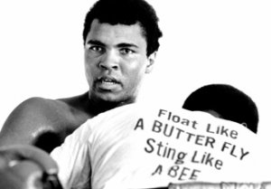 A series of pictures of Muhammad Ali in training for his first and second fights with Joe Frazier