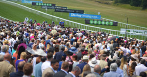 The finishing straght at the Moet and Chandon July Festival c Newmarket Racecourses