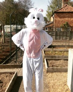 Easter bunny at Chippenham Park